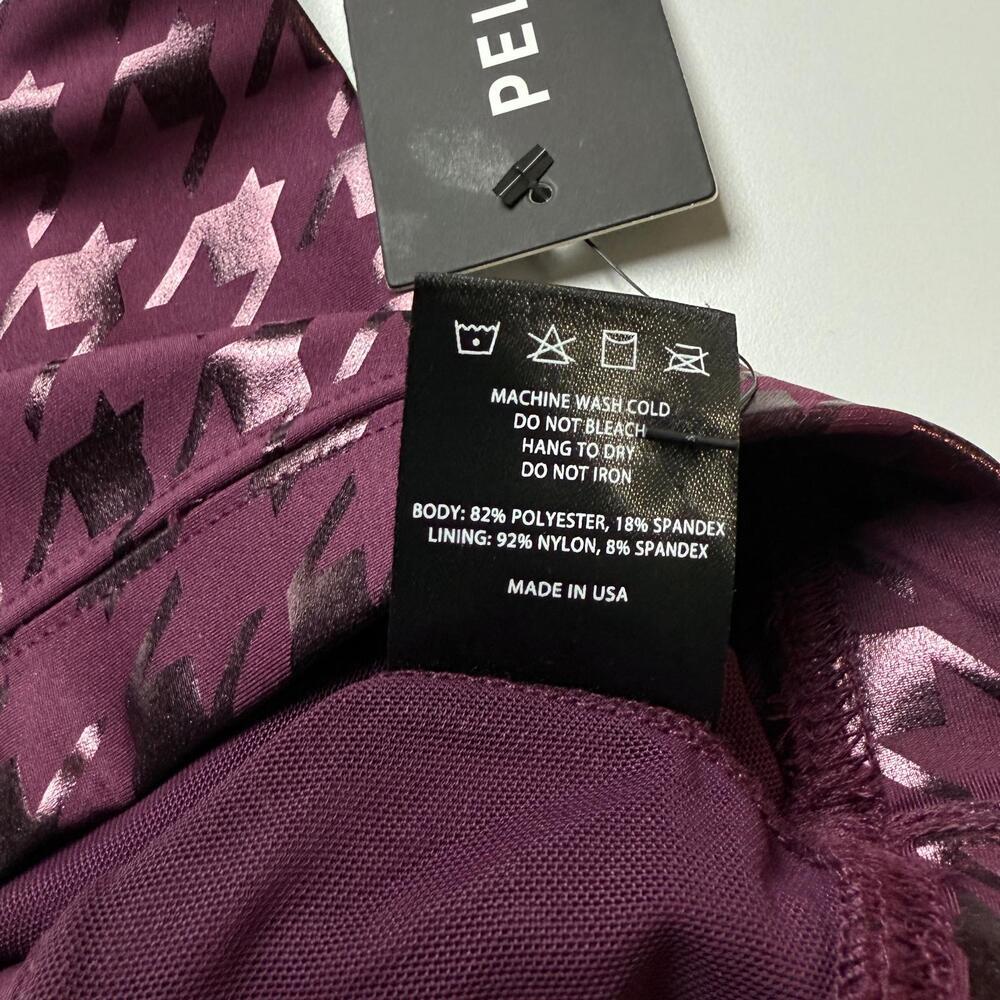NWT PELOTON Show Up Foil Houndstooth High Neck Bra Sz XS Plum - Picture 7 of 7